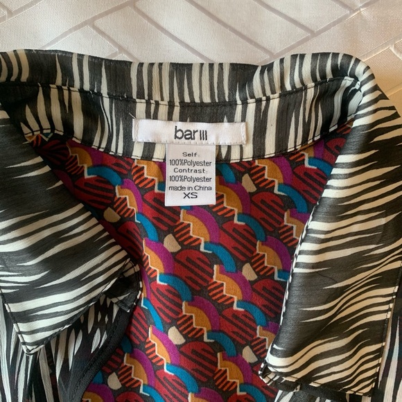 Unique pattern print top designer Bar 3 sleeveless tank blouse XS Small artsy - Picture 4 of 8